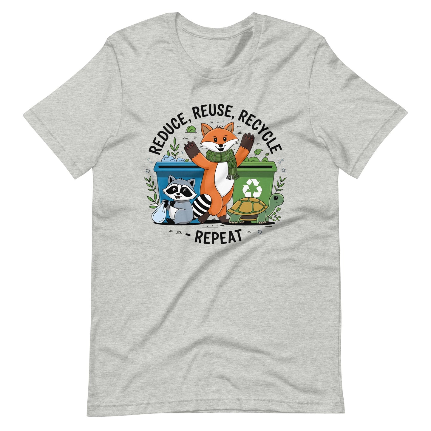 Women's Fox, Turtle & Raccoon Tee – Reduce, Reuse, Recycle - Sublimegifts4u.com