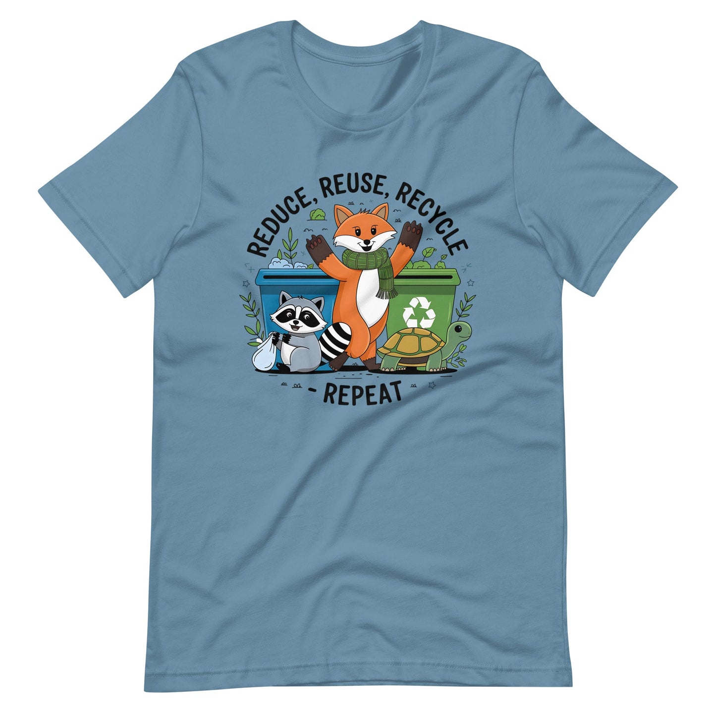 Women's Fox, Turtle & Raccoon Tee – Reduce, Reuse, Recycle - Sublimegifts4u.com