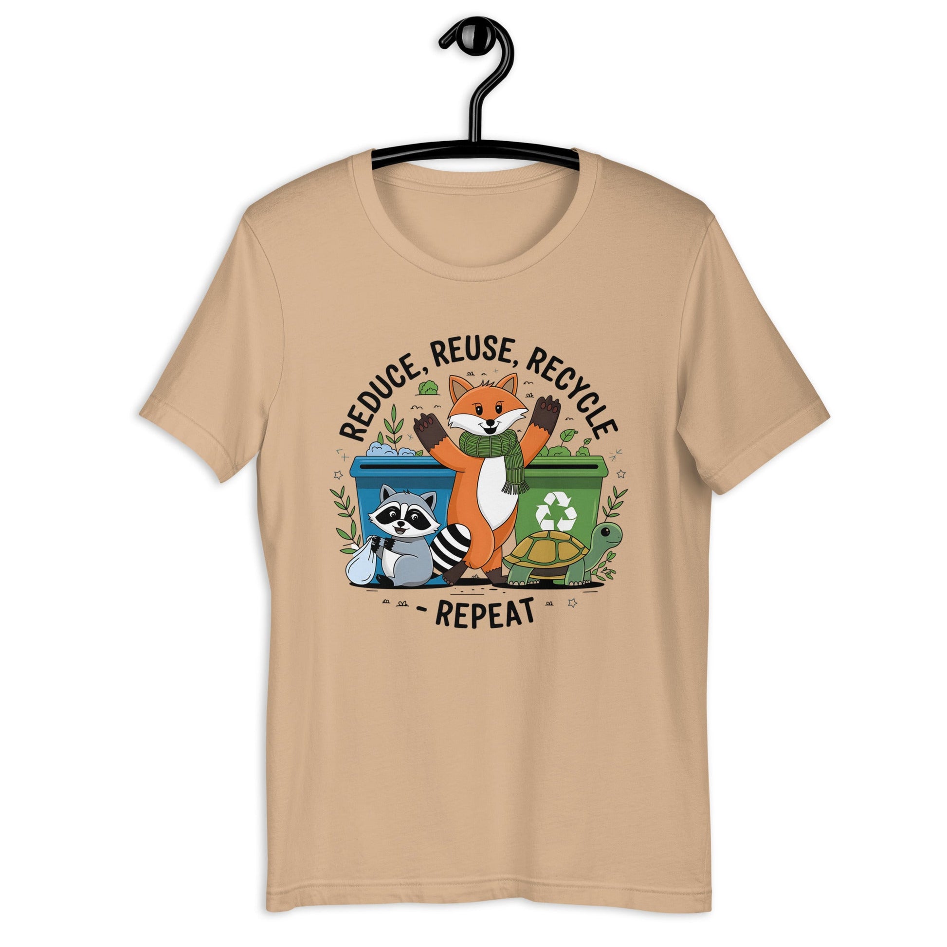 Women's Fox, Turtle & Raccoon Tee – Reduce, Reuse, Recycle - Sublimegifts4u.com