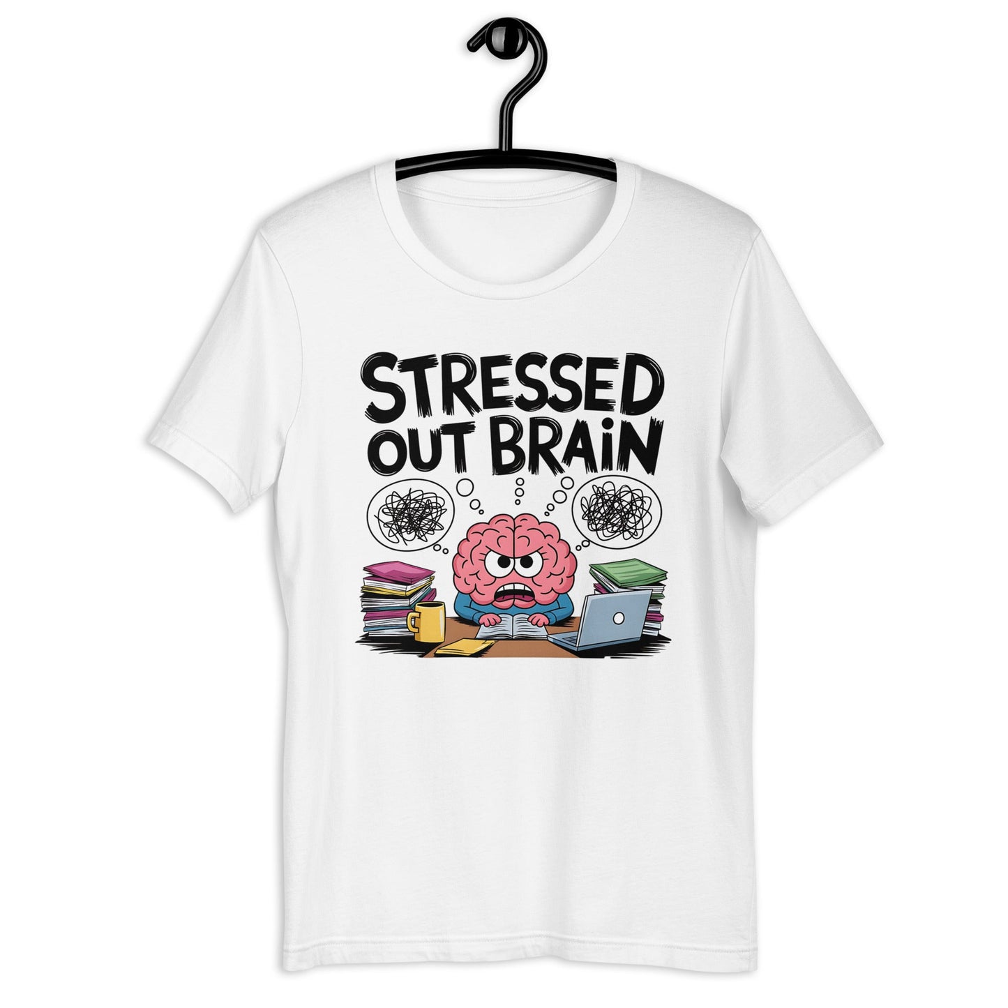 Women's Fun "Stressed Out Brain" T-Shirt - Cute and Comfortable Tee - Sublimegifts4u.com