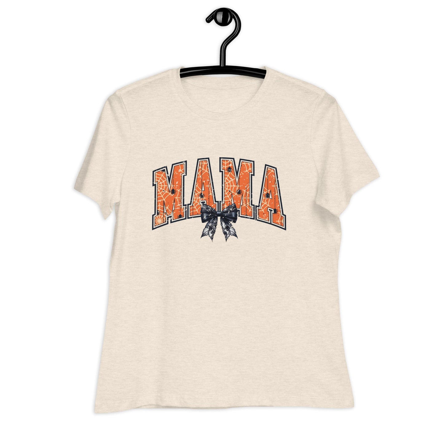 Womens Halloween T-Shirt: 'Mama' with Halloween Webs Design – Soft & Relaxed Fit - Sublimegifts4u.com