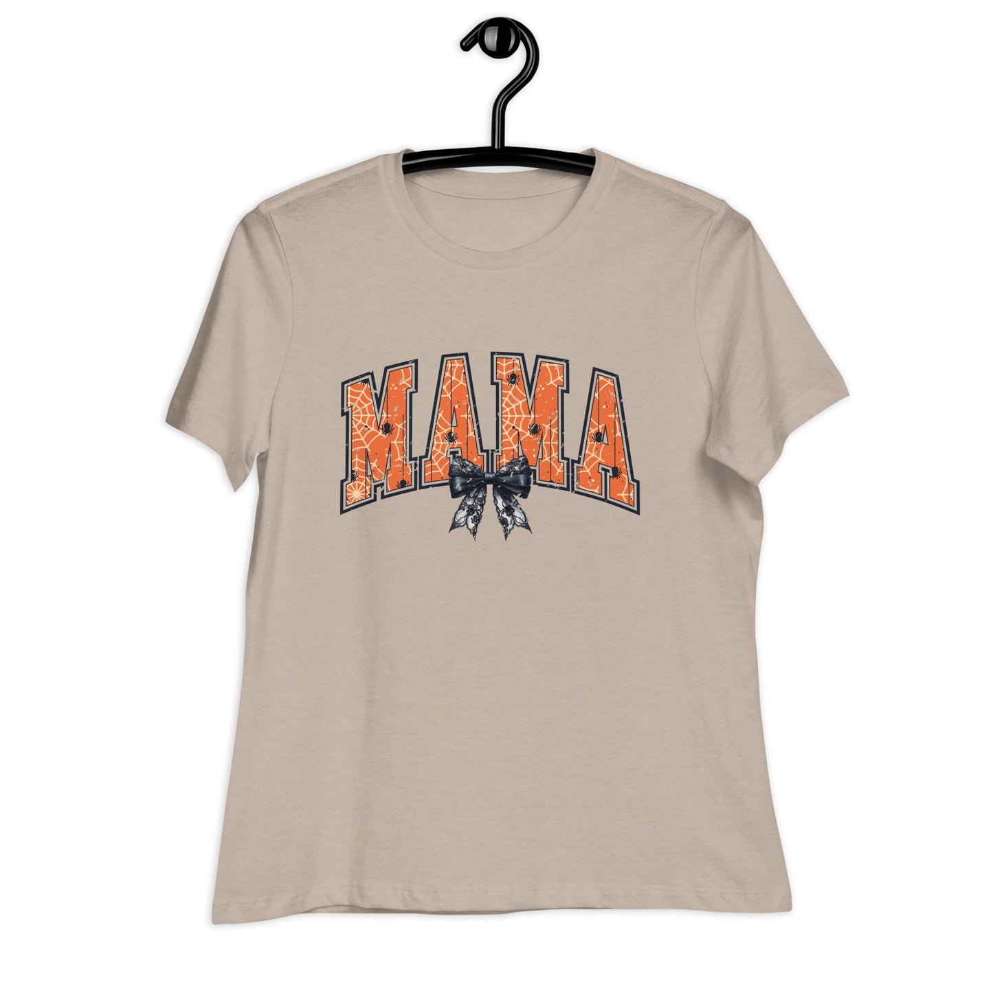 Womens Halloween T-Shirt: 'Mama' with Halloween Webs Design – Soft & Relaxed Fit - Sublimegifts4u.com