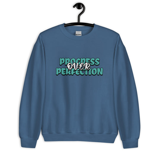 Women's 'Progress Over Perfection' Sweatshirt - Cozy & Empowering - Sublimegifts4u.com