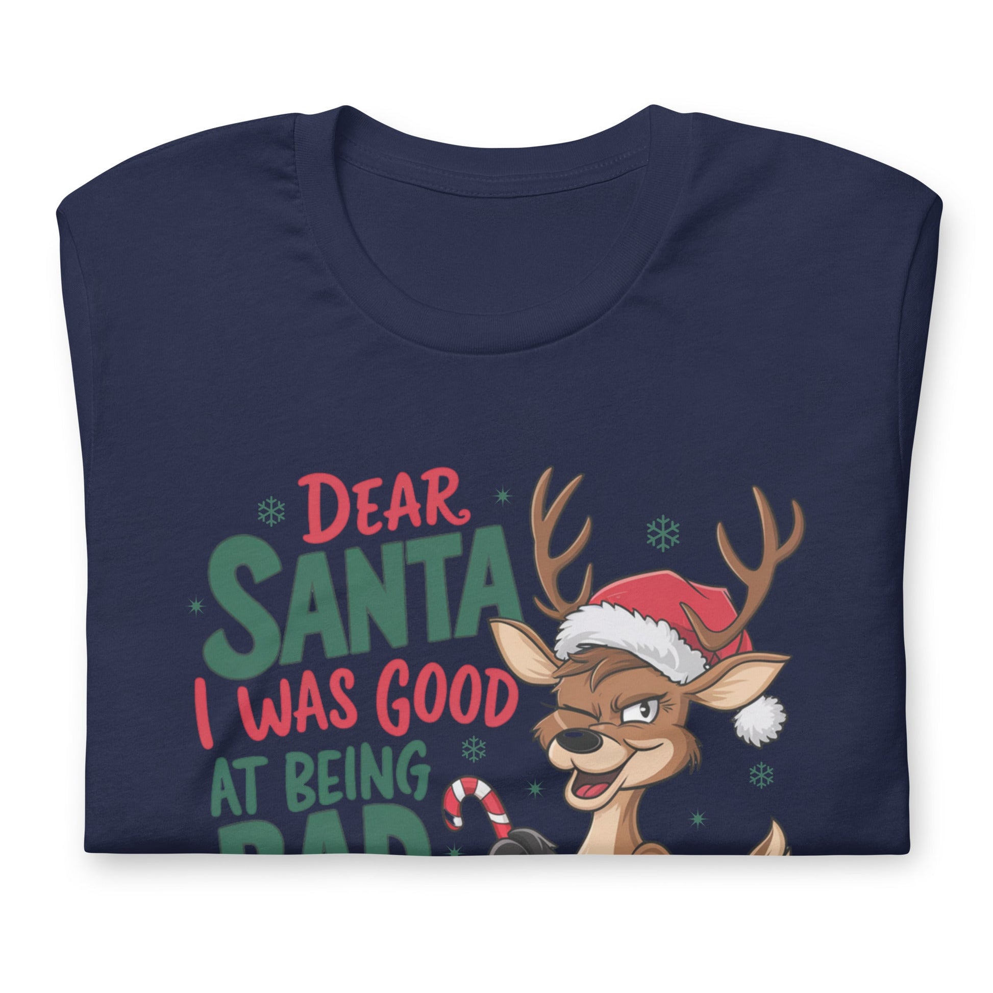 Women’s Reindeer Tee - 'Santa, I Was Good at Being Bad' Design - Sublimegifts4u.com