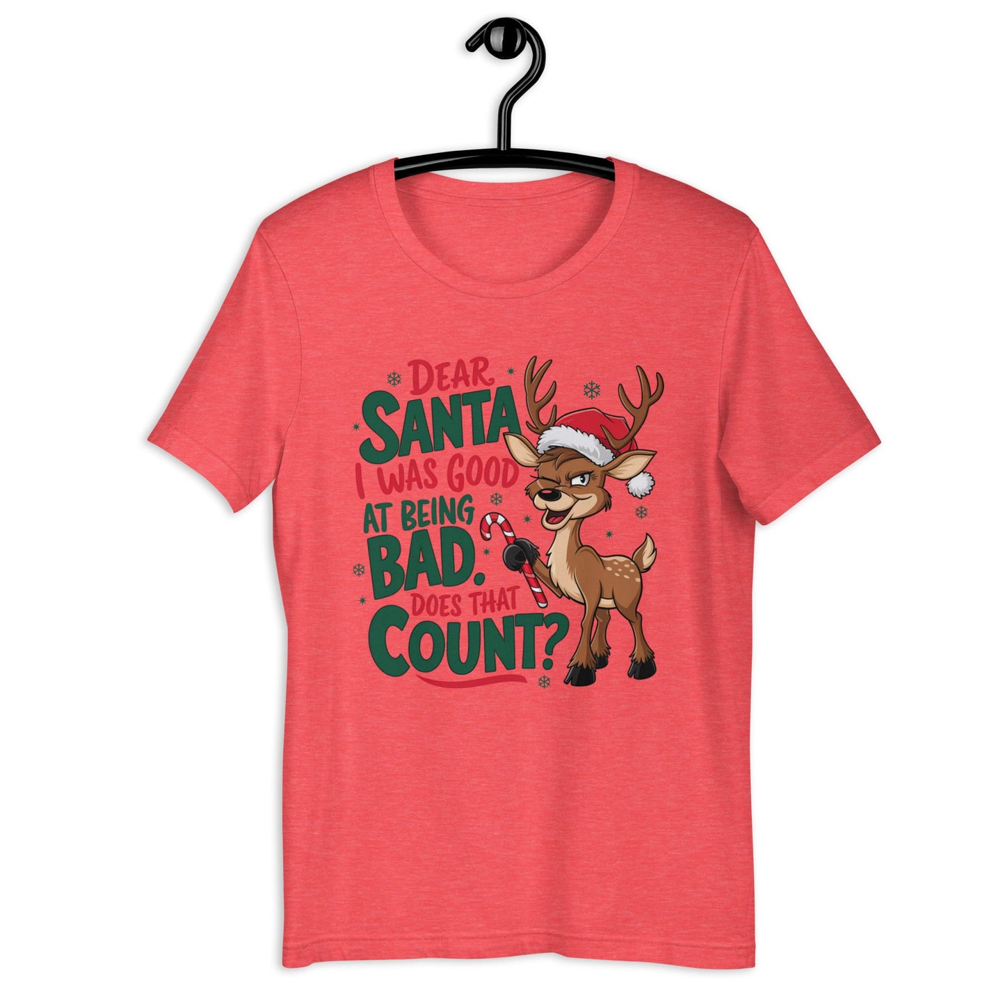 Women’s Reindeer Tee - 'Santa, I Was Good at Being Bad' Design - Sublimegifts4u.com