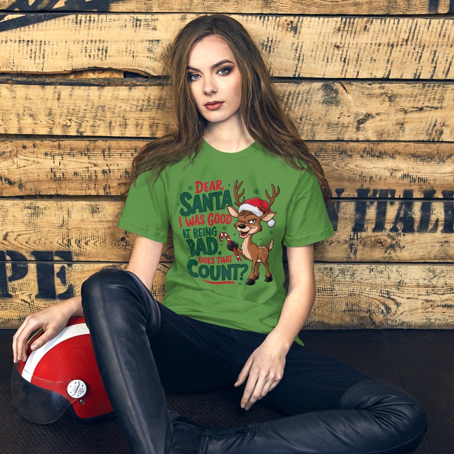 Women’s Reindeer Tee - 'Santa, I Was Good at Being Bad' Design - Sublimegifts4u.com