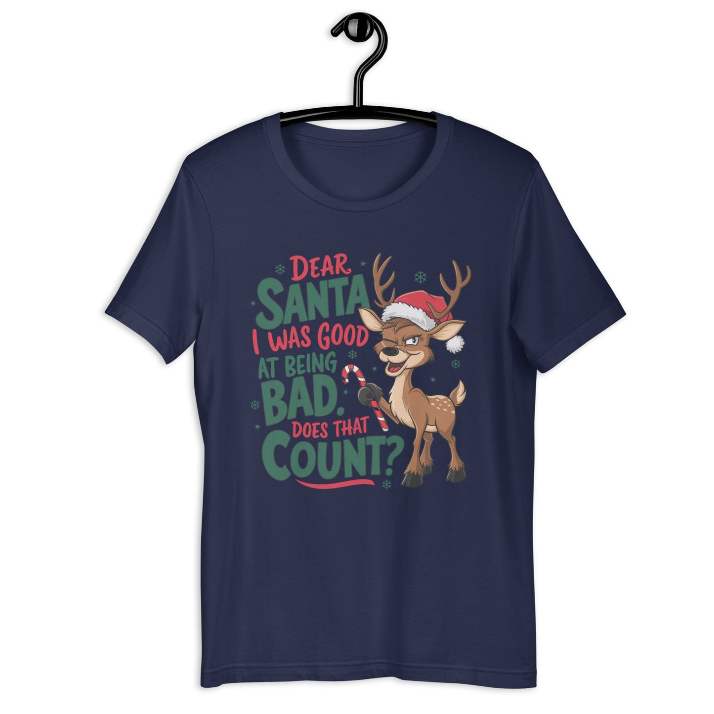 Women’s Reindeer Tee - 'Santa, I Was Good at Being Bad' Design - Sublimegifts4u.com