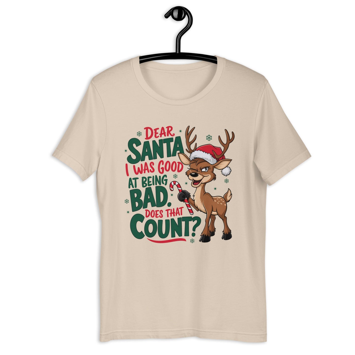 Women’s Reindeer Tee - 'Santa, I Was Good at Being Bad' Design - Sublimegifts4u.com