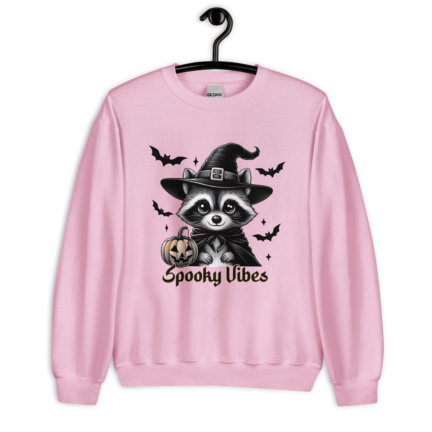 Womens 'Spooky Vibes' Halloween Raccoon Sweatshirt - Cozy & Cute for Fall - Sublimegifts4u.com