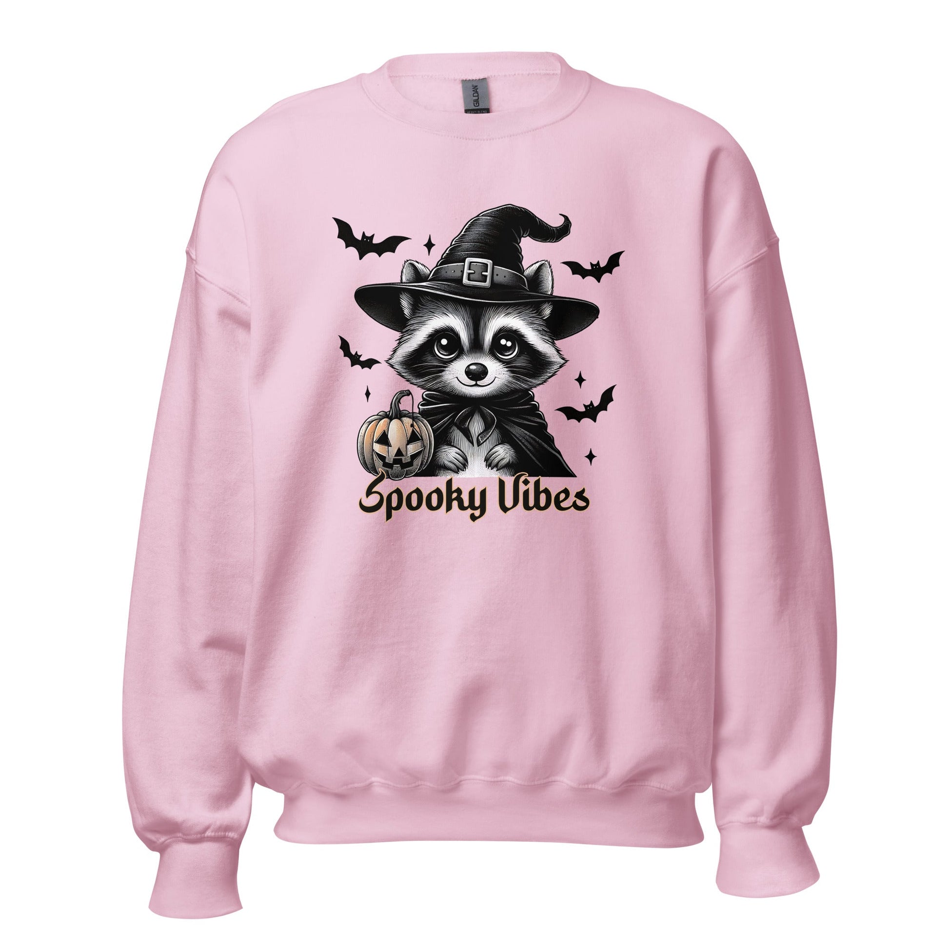 Womens 'Spooky Vibes' Halloween Raccoon Sweatshirt - Cozy & Cute for Fall - Sublimegifts4u.com