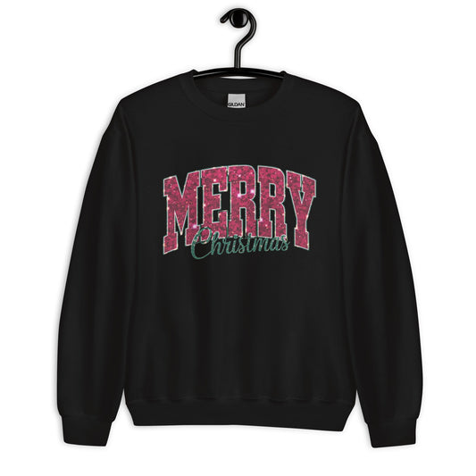 Women’s Sweatshirt – "Merry Christmas" Glittery Style Font - Sublimegifts4u.com