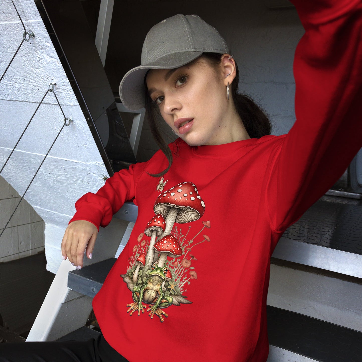 Women's Sweatshirt with Mushroom & Toadstool Design - Cozy & Stylish - Sublimegifts4u.com