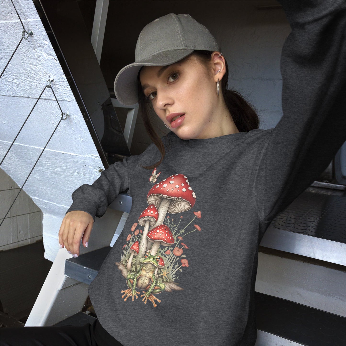 Women's Sweatshirt with Mushroom & Toadstool Design - Cozy & Stylish - Sublimegifts4u.com