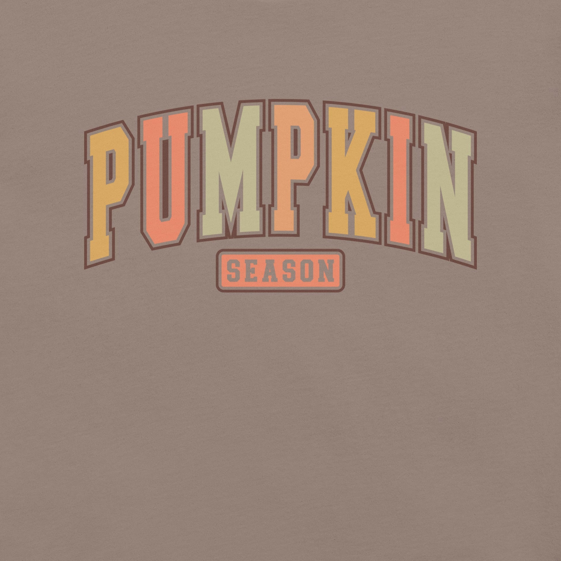 Womens T-Shirt: 'Pumpkin Season' University Font – Fall Colors & Soft Cotton Fit - Sublimegifts4u.com