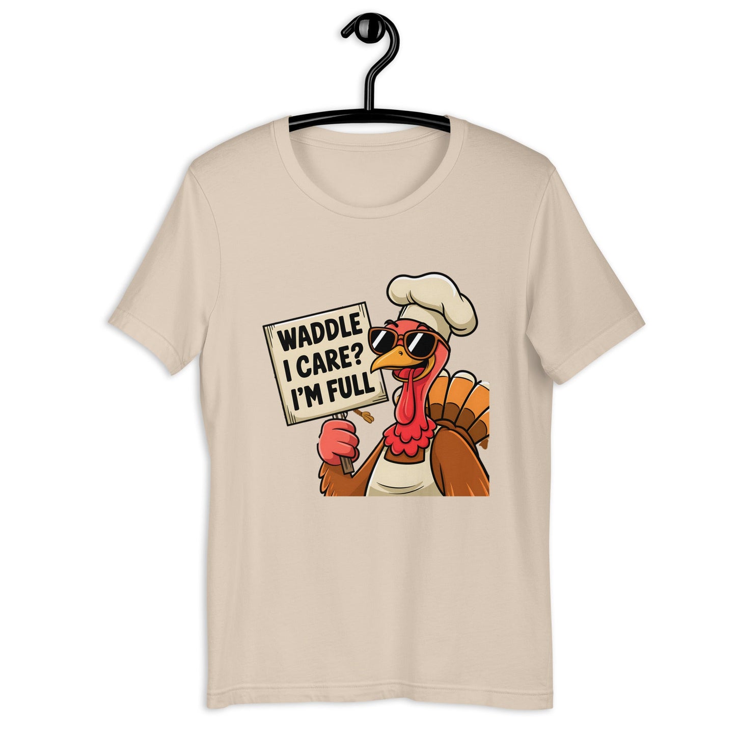 Women's T-Shirt with Funny Turkey Design - "Waddle I Care, I'm Full" - Soft and Comfortable - Sublimegifts4u.com