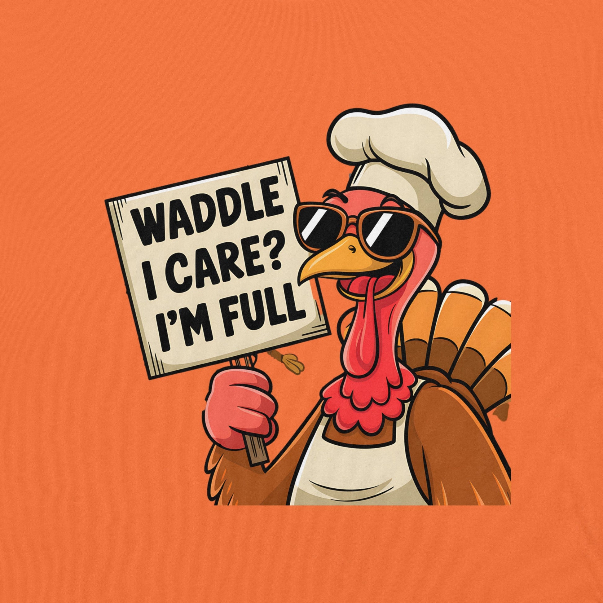 Women's T-Shirt with Funny Turkey Design - "Waddle I Care, I'm Full" - Soft and Comfortable - Sublimegifts4u.com