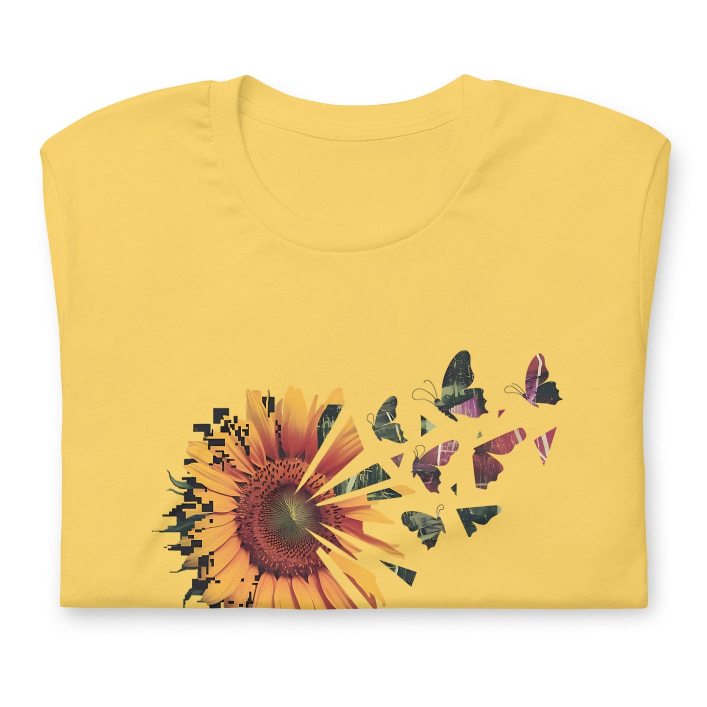 Women's T-Shirt with Sunflower & Butterflies - 'Beauty in the Broken - Sublimegifts4u.com