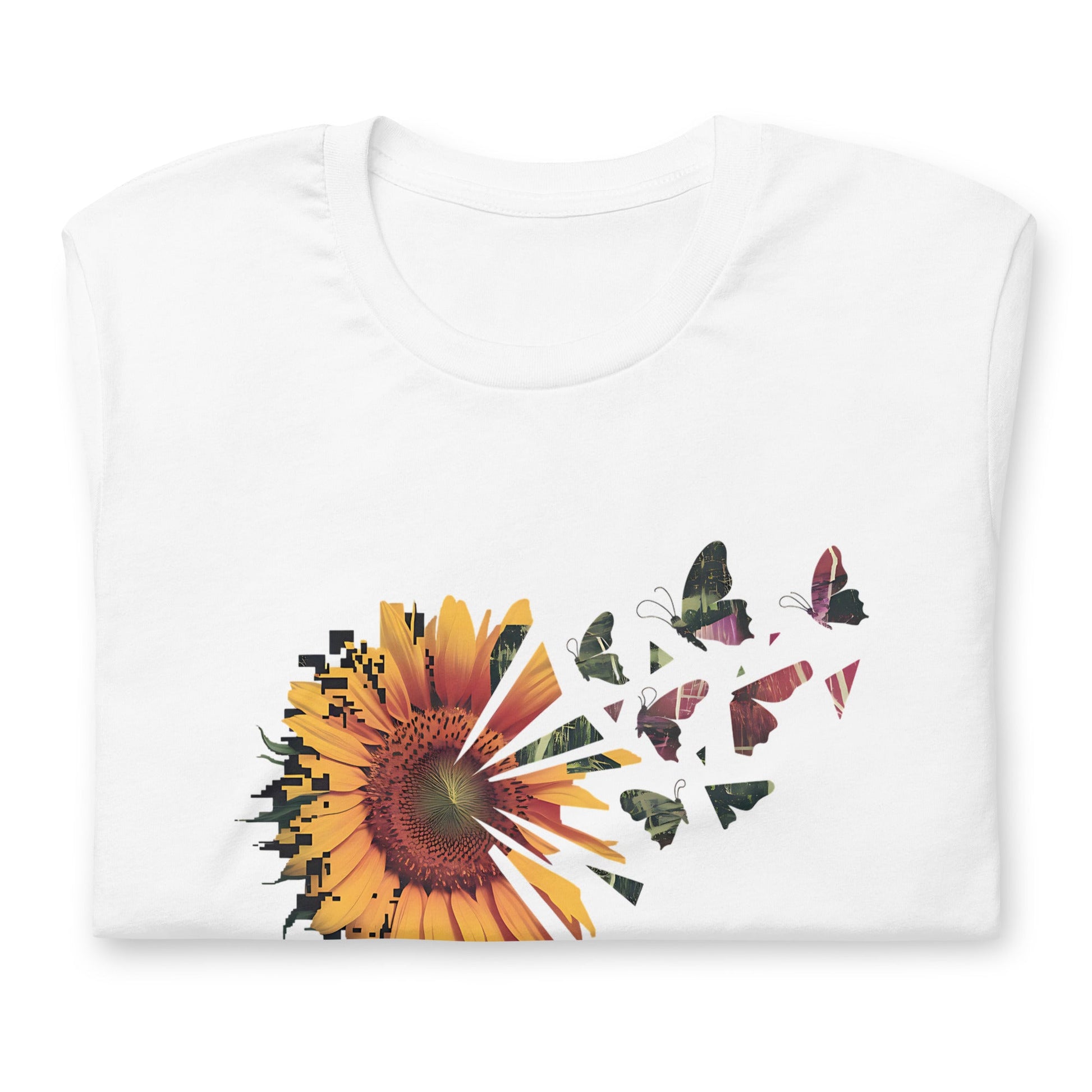 Women's T-Shirt with Sunflower & Butterflies - 'Beauty in the Broken - Sublimegifts4u.com