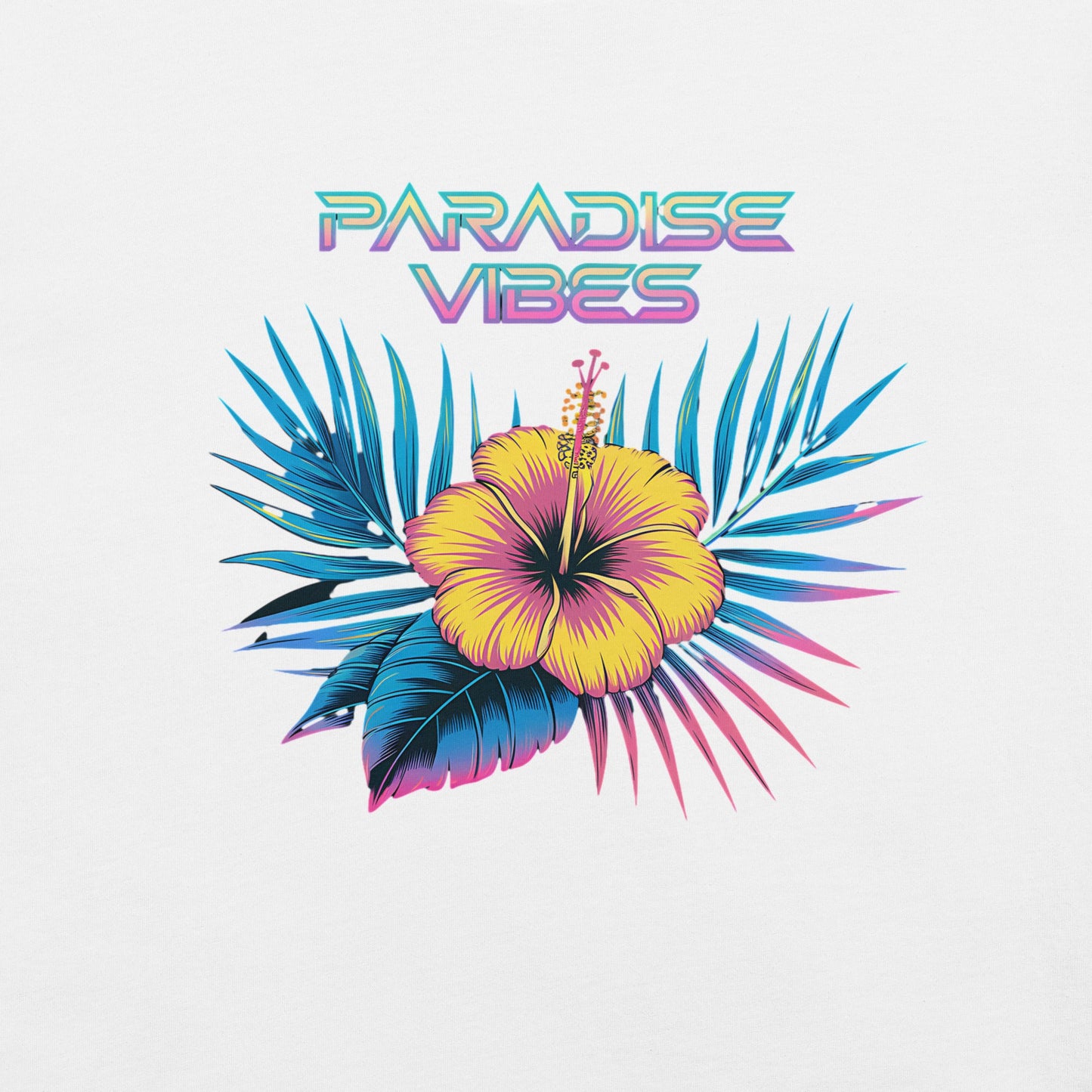 Women's T-Shirt with Tropical Florals and "Paradise Vibes" Design - Soft and Lightweight - Sublimegifts4u.com