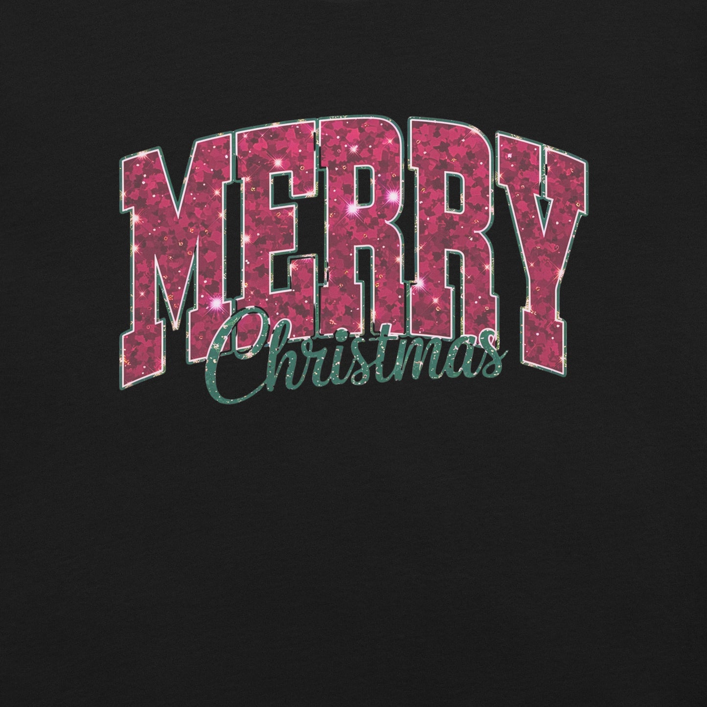 Women’s Tee – "Merry Christmas" Glittery Style Font - Sublimegifts4u.com