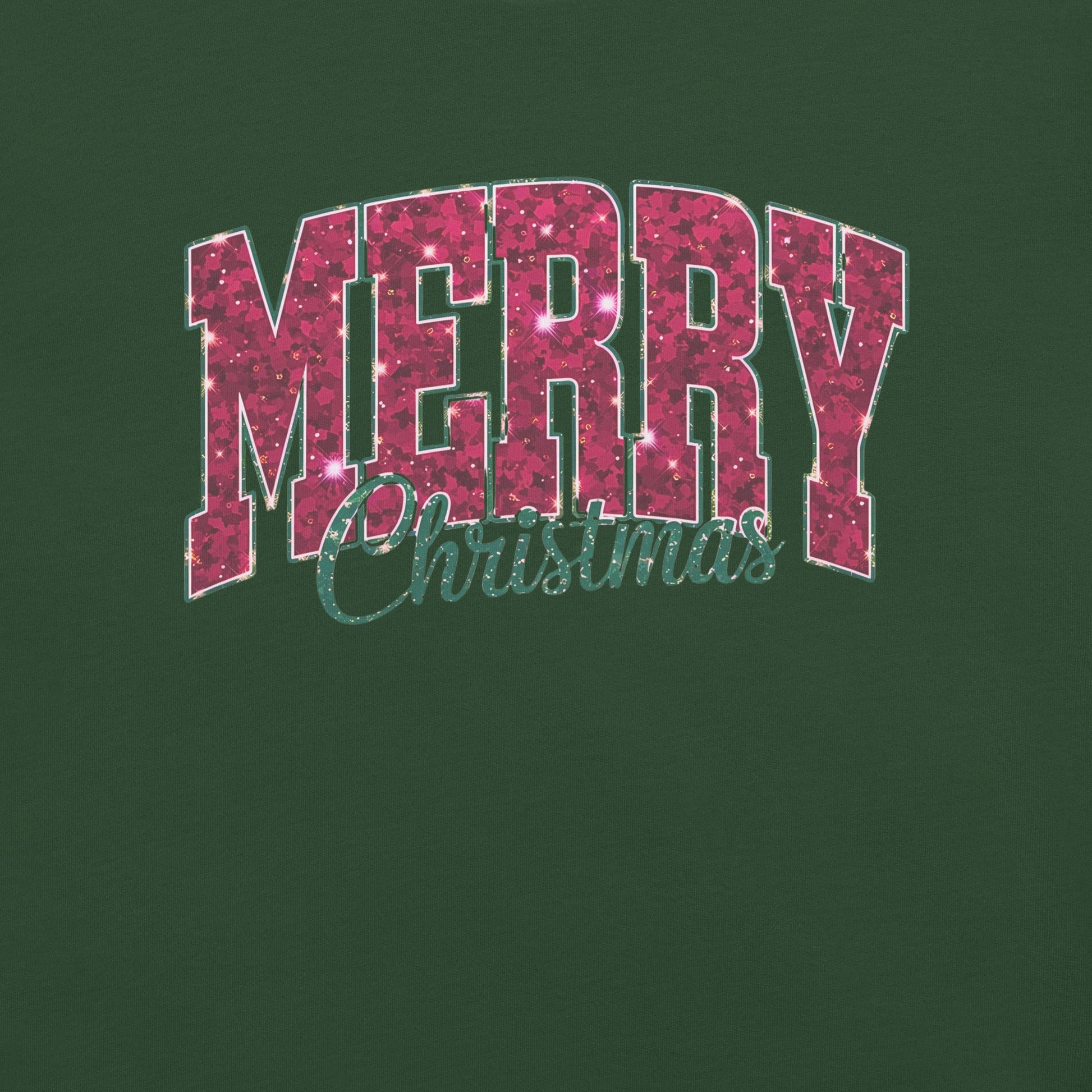 Women’s Tee – "Merry Christmas" Glittery Style Font - Sublimegifts4u.com