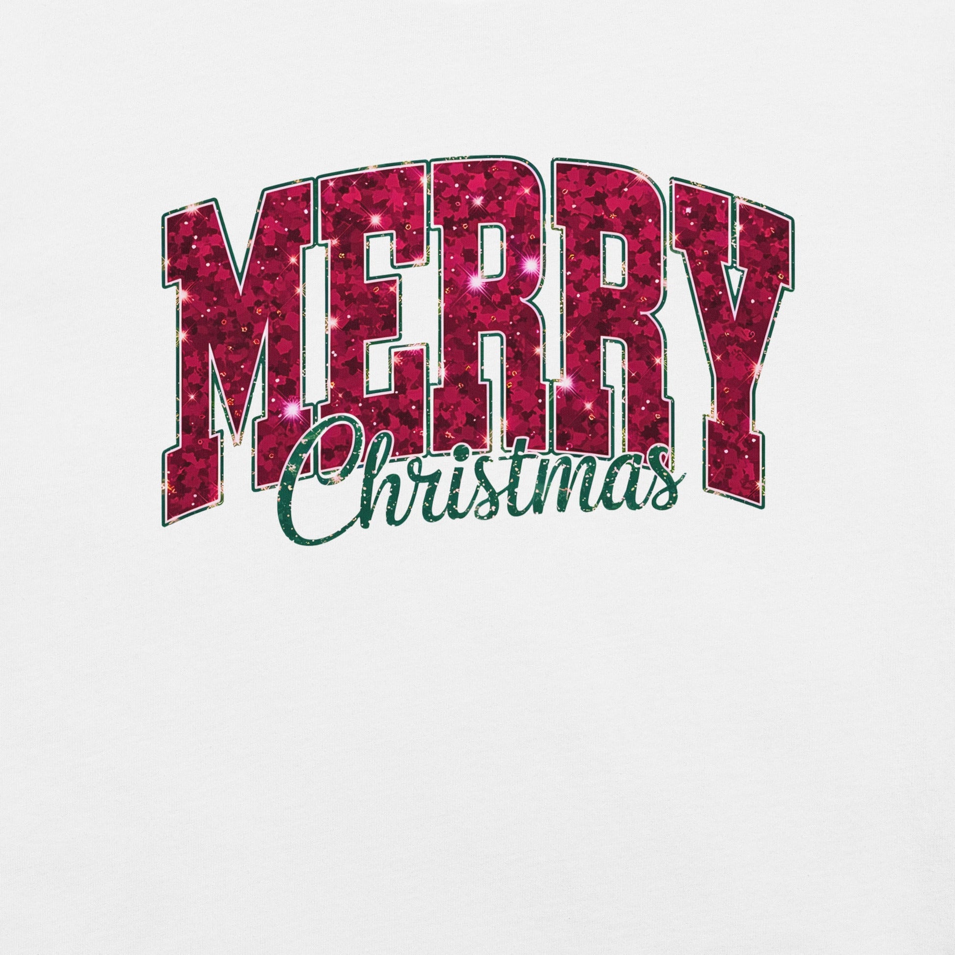 Women’s Tee – "Merry Christmas" Glittery Style Font - Sublimegifts4u.com