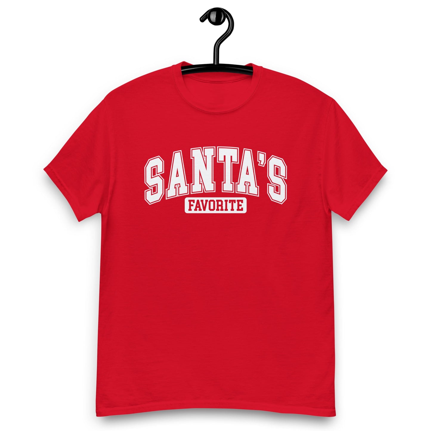 Women’s Tee | 'Santa's Favorite' in University Font | Fun Holiday Shirt - Sublimegifts4u.com