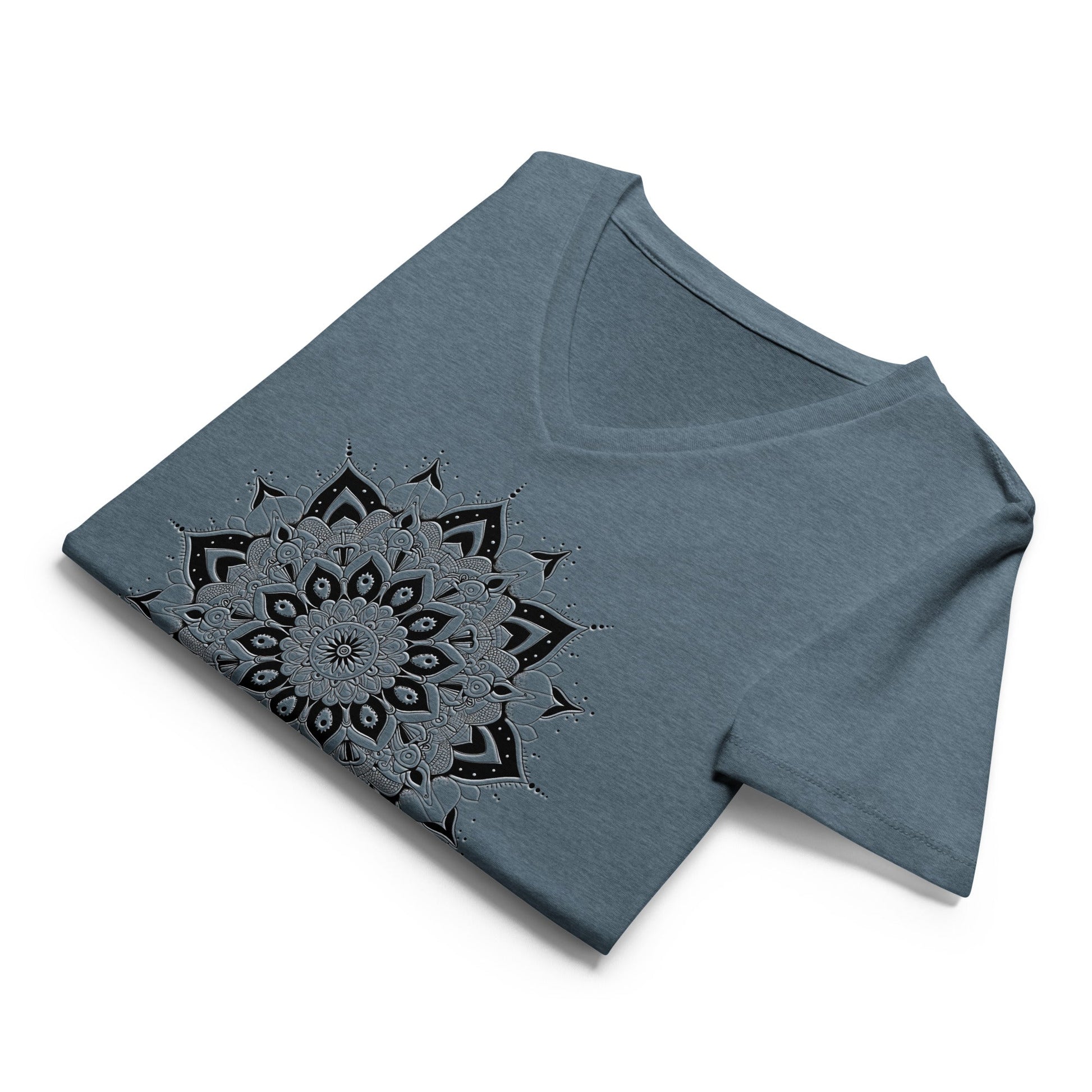 Women's V - Neck T-Shirt with Celestial Mandala Star Design - Soft & Relaxed Fit - Sublimegifts4u.com