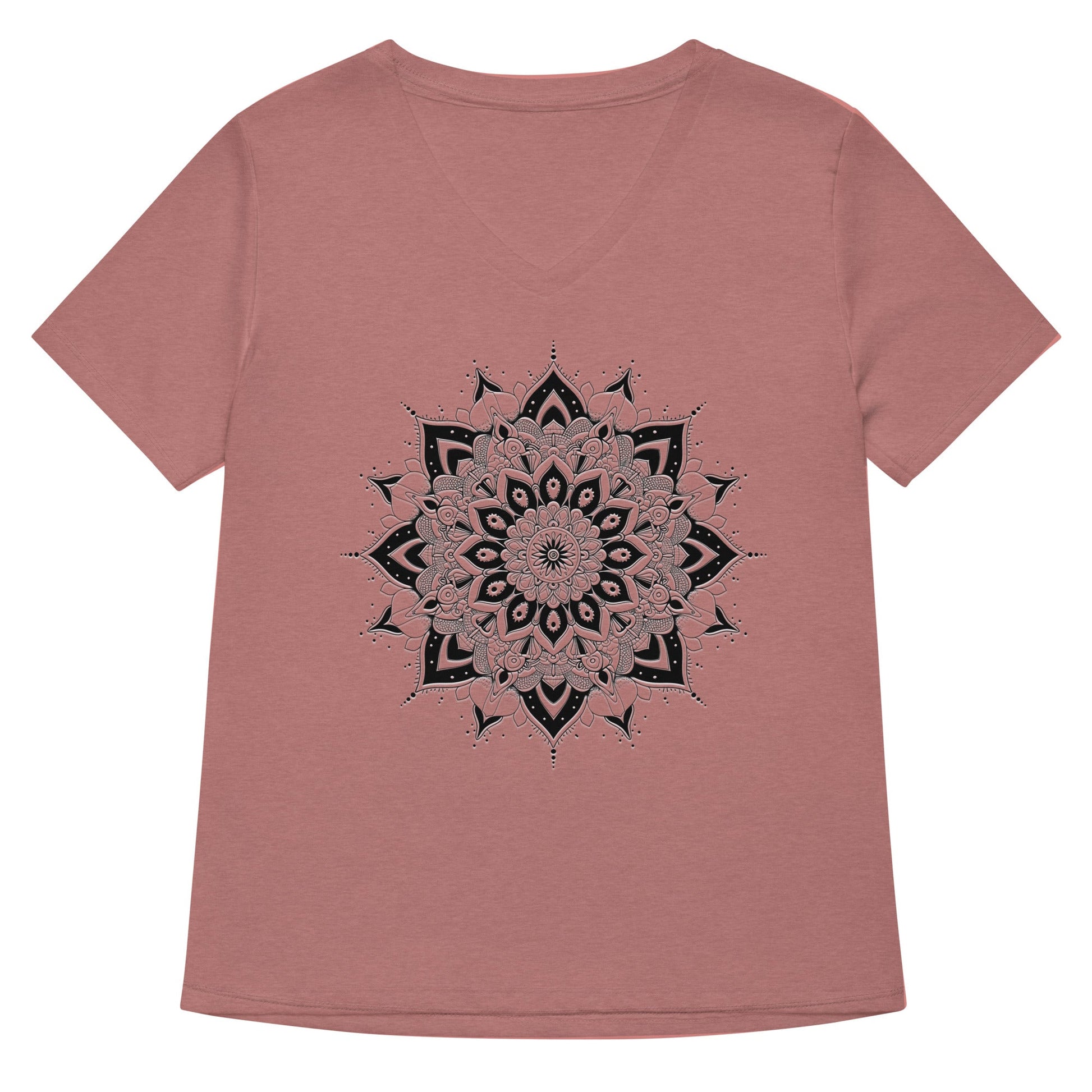 Women's V - Neck T-Shirt with Celestial Mandala Star Design - Soft & Relaxed Fit - Sublimegifts4u.com