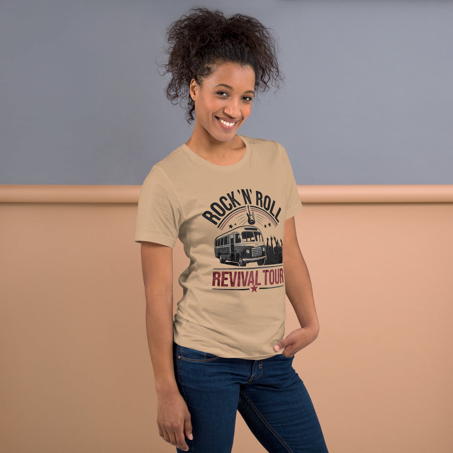 Women's Vintage Rock 'n' Roll Revival Tour T-Shirt - Soft & Lightweight Retro Tee - Sublimegifts4u.com