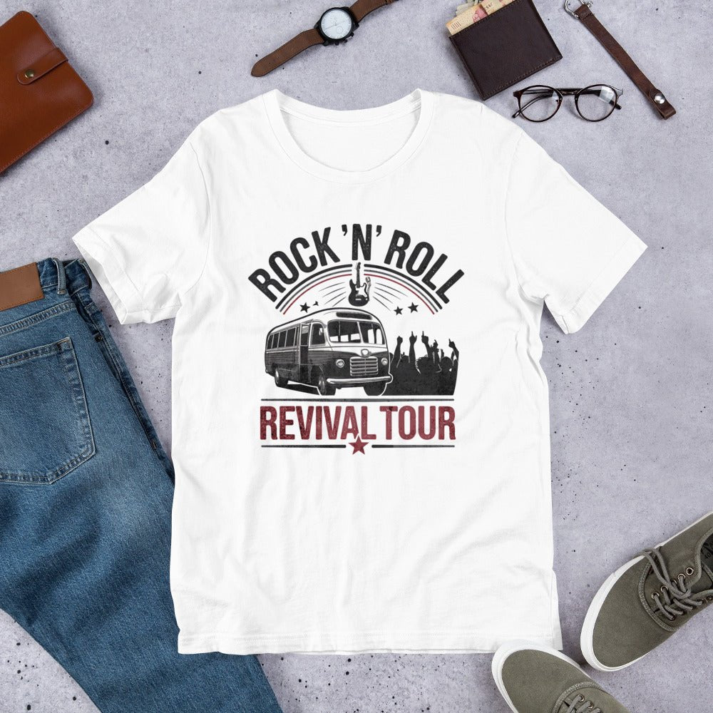 Women's Vintage Rock 'n' Roll Revival Tour T-Shirt - Soft & Lightweight Retro Tee - Sublimegifts4u.com