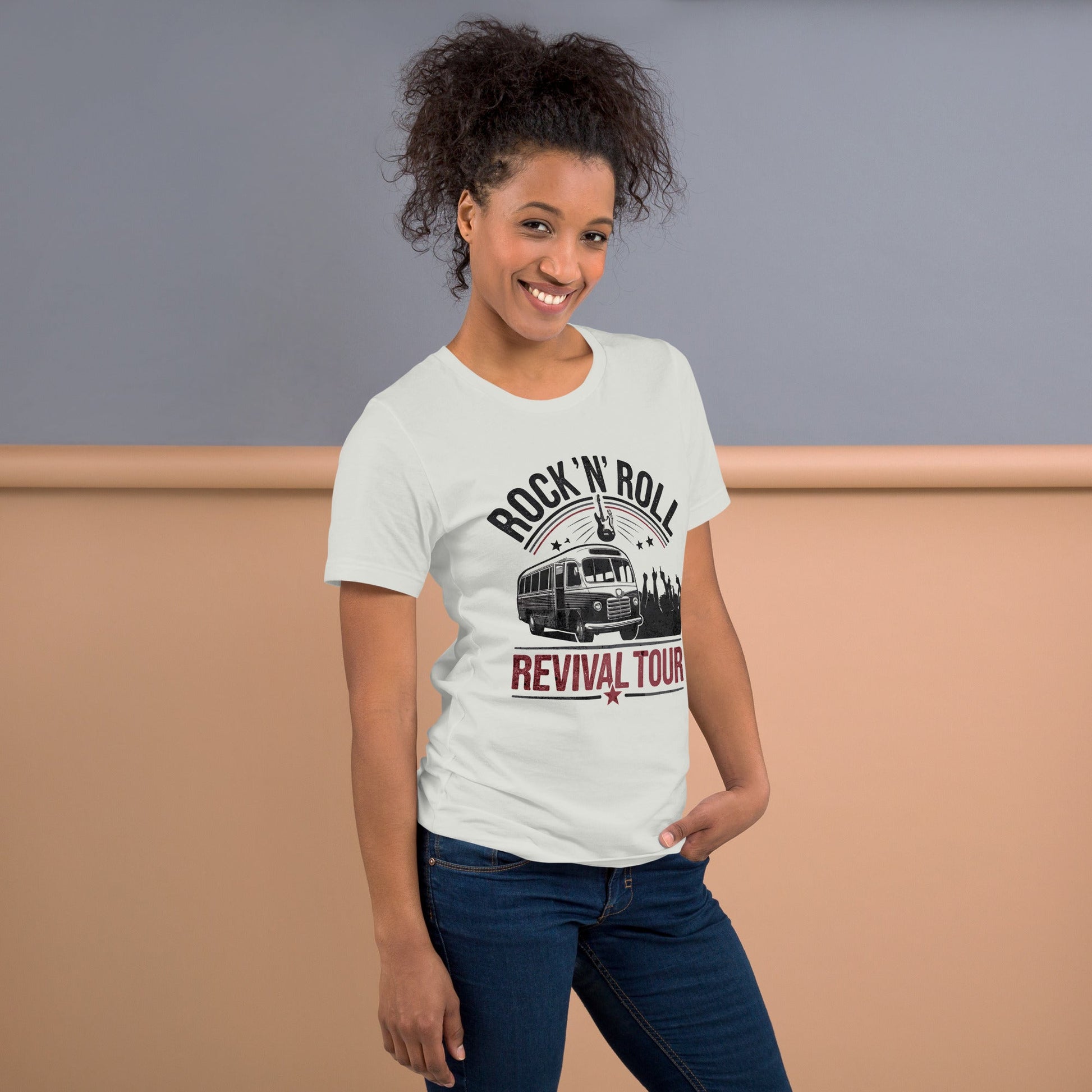 Women's Vintage Rock 'n' Roll Revival Tour T-Shirt - Soft & Lightweight Retro Tee - Sublimegifts4u.com