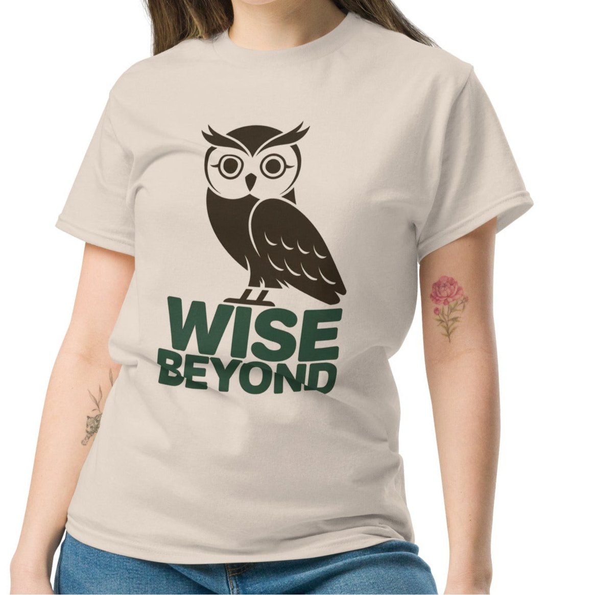 Women’s "Wise Beyond" Owl T-Shirt | Inspirational Graphic Tee - Sublimegifts4u.com