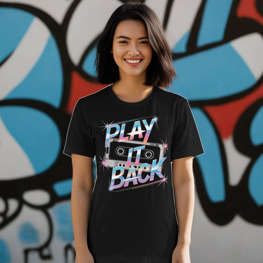 Women's Y2K "Play It Back" Tape Tee | Retro Streetwear Style - Sublimegifts4u.com