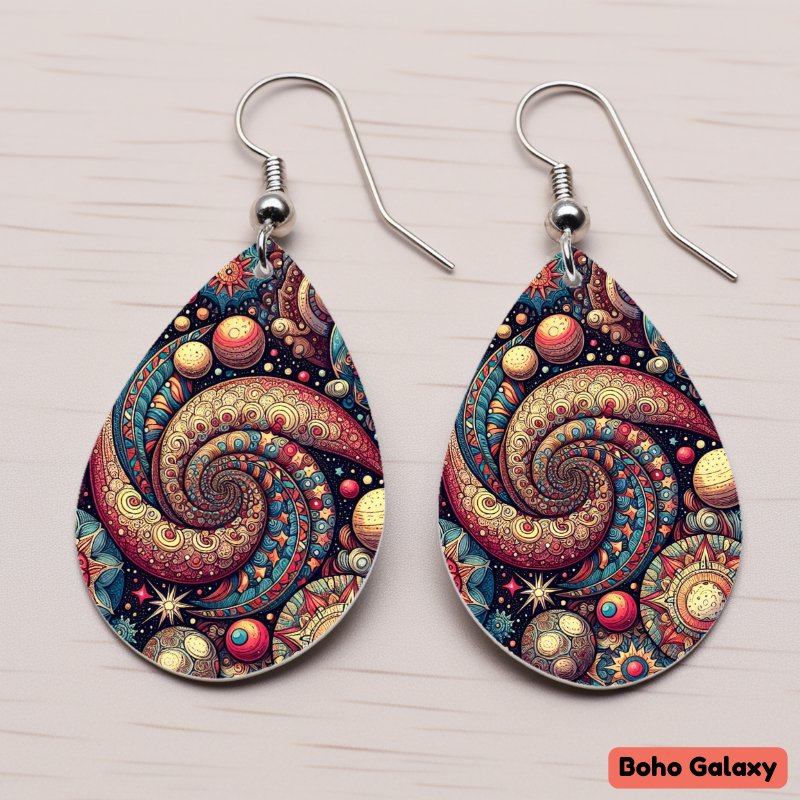 Wooden Tear - drop Fashion Earrings Double - sided Design - Sublimegifts4u.com