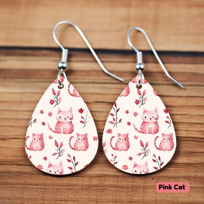 Wooden Tear - drop Fashion Earrings Double - sided Design - Sublimegifts4u.com