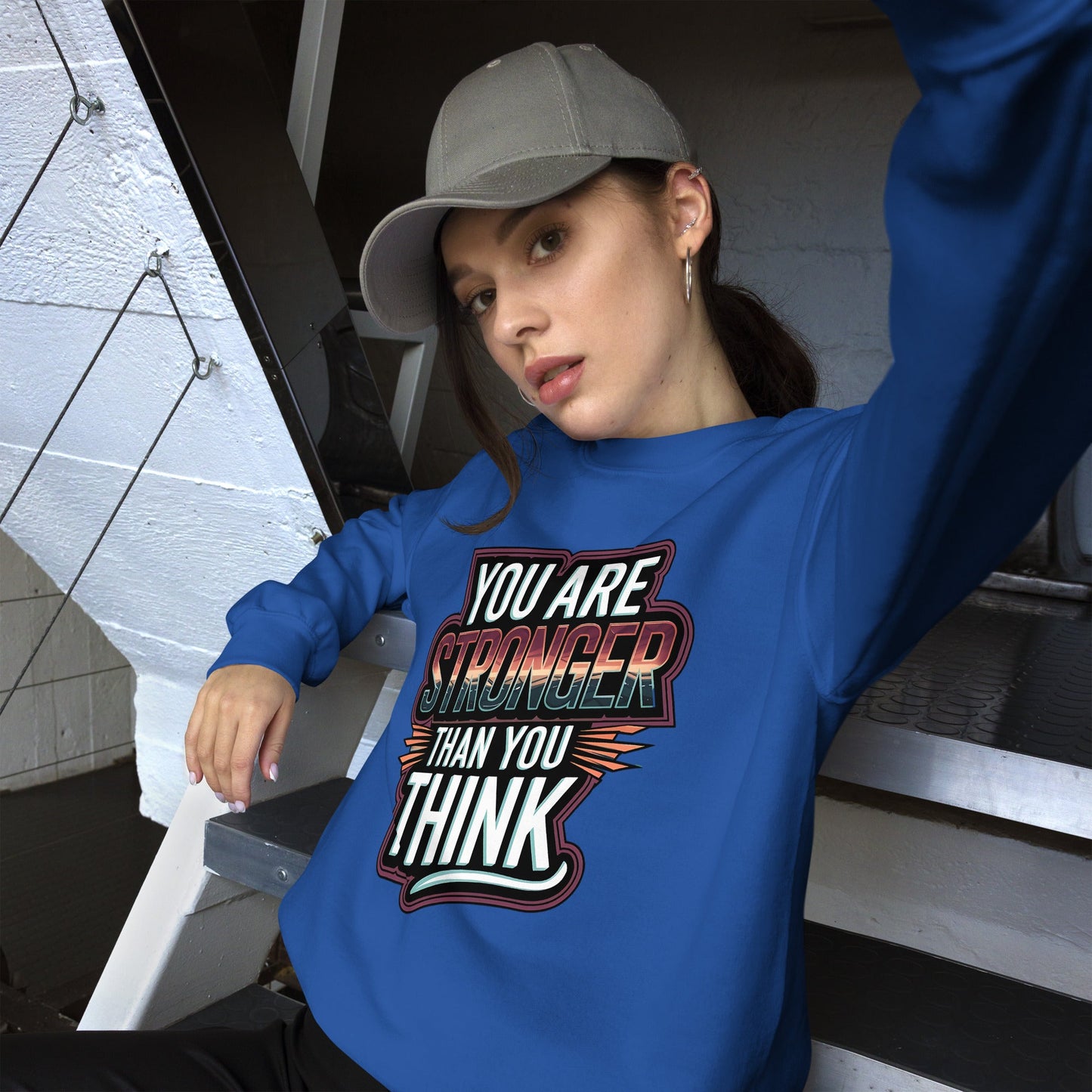 You Are Stronger Than You Think Women's Sweatshirt - Motivational Quote, Soft & Warm Classic Fit - Sublimegifts4u.com