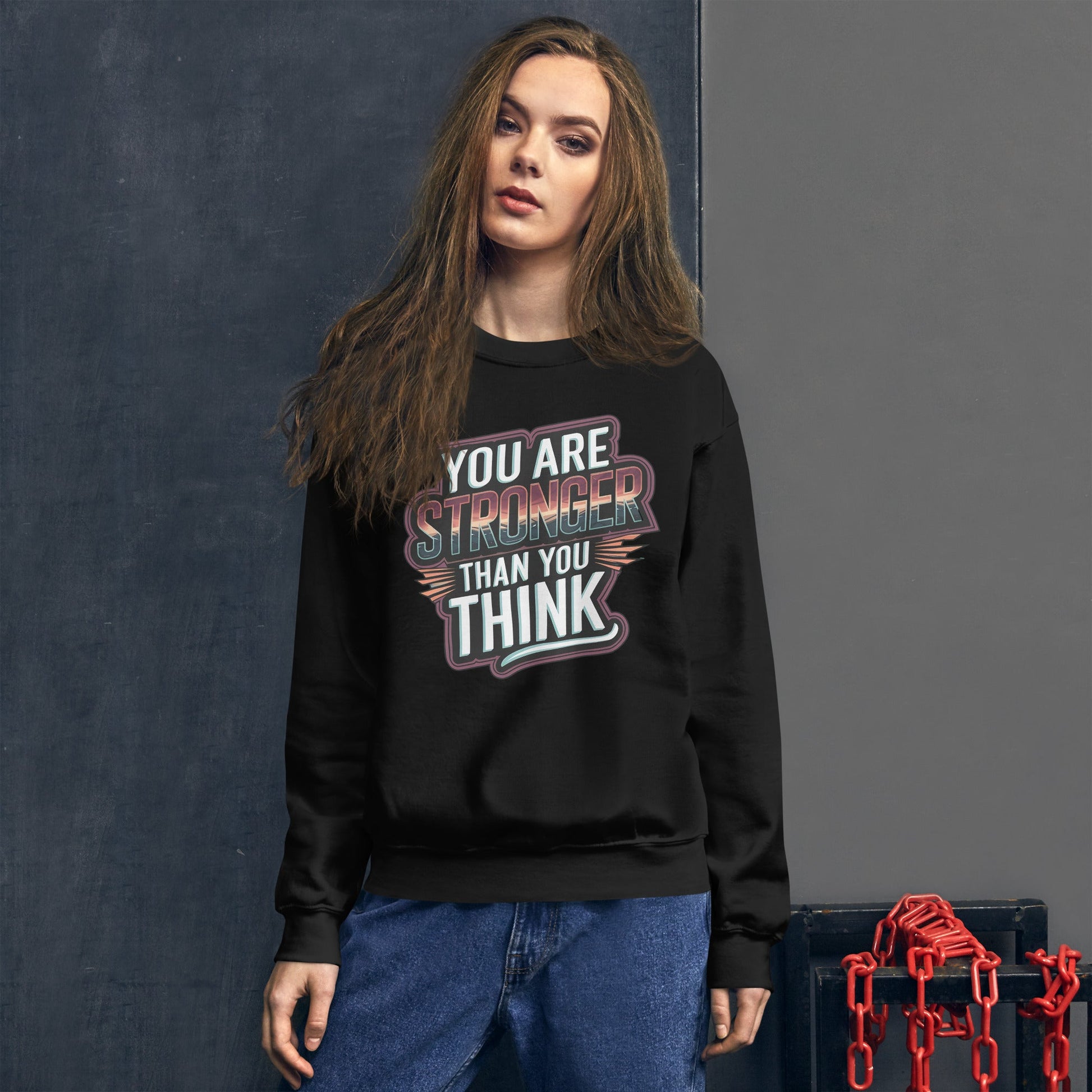 You Are Stronger Than You Think Women's Sweatshirt - Motivational Quote, Soft & Warm Classic Fit - Sublimegifts4u.com