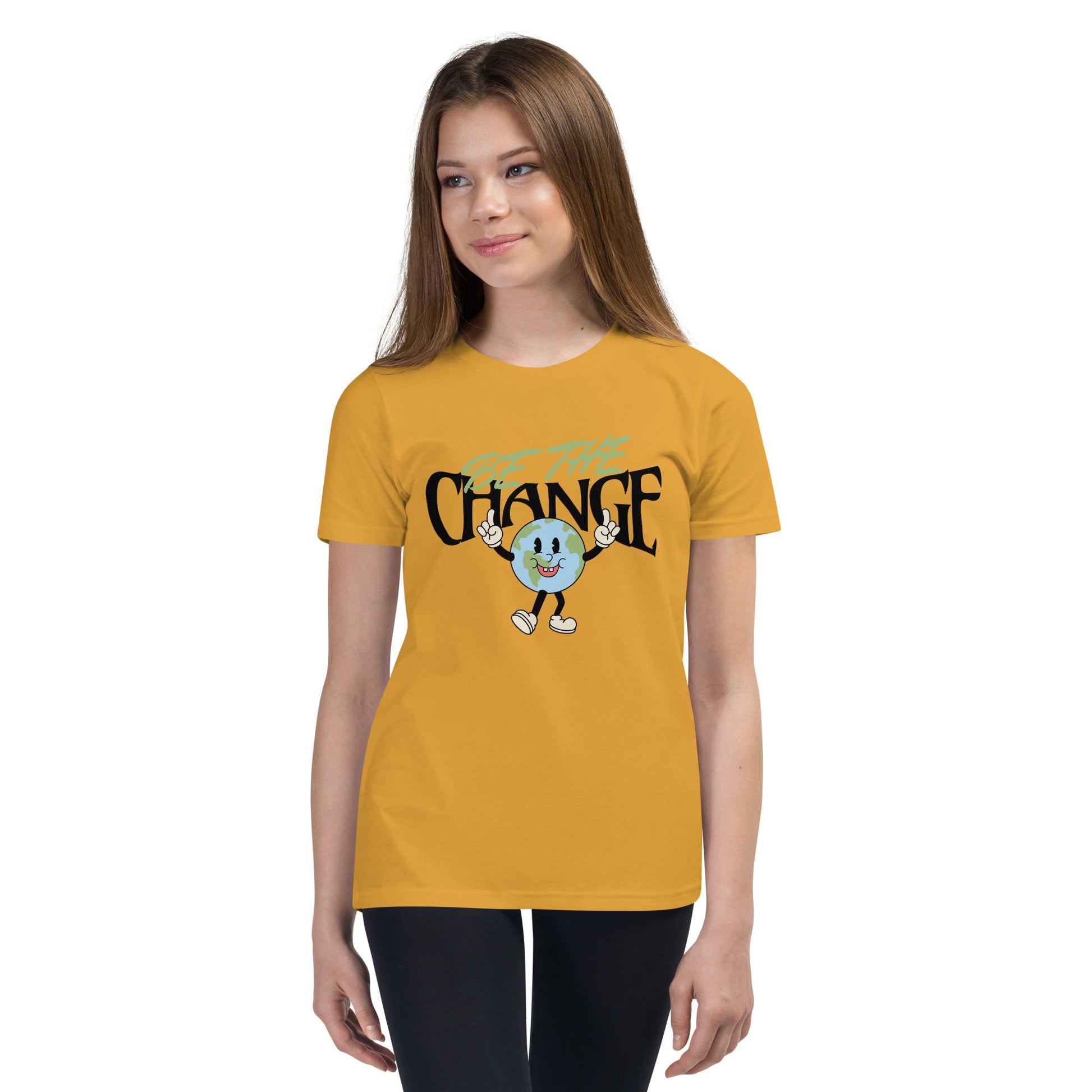 Youth 'Be the Change' World Design T-Shirt - Inspiring & Comfortable - Sublimegifts4u.com