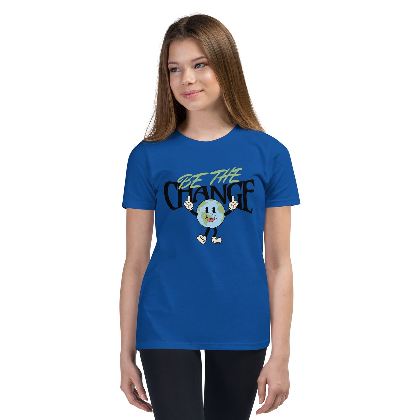 Youth 'Be the Change' World Design T-Shirt - Inspiring & Comfortable - Sublimegifts4u.com