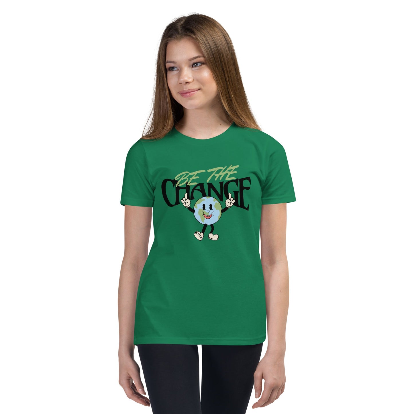 Youth 'Be the Change' World Design T-Shirt - Inspiring & Comfortable - Sublimegifts4u.com