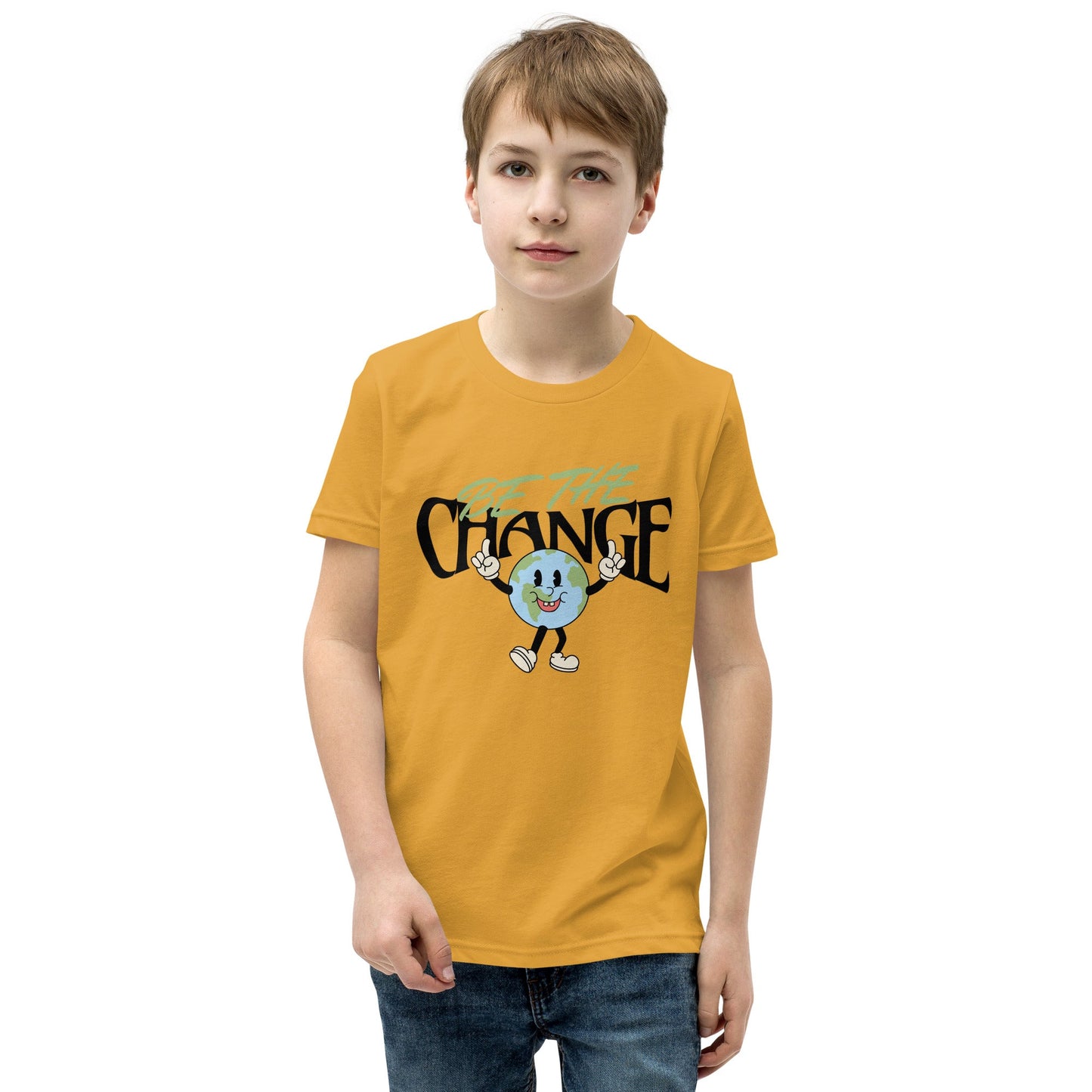 Youth 'Be the Change' World Design T-Shirt - Inspiring & Comfortable - Sublimegifts4u.com