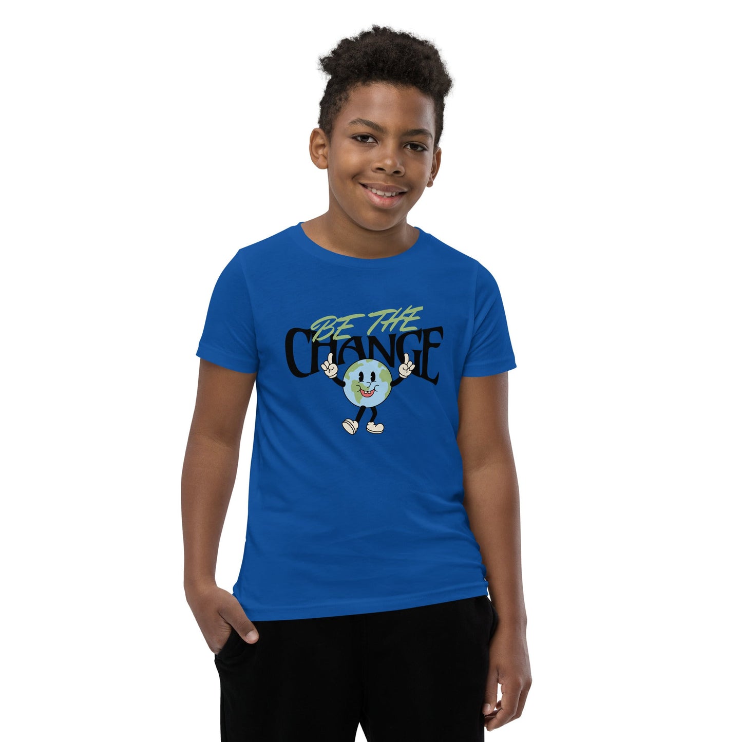 Youth 'Be the Change' World Design T-Shirt - Inspiring & Comfortable - Sublimegifts4u.com