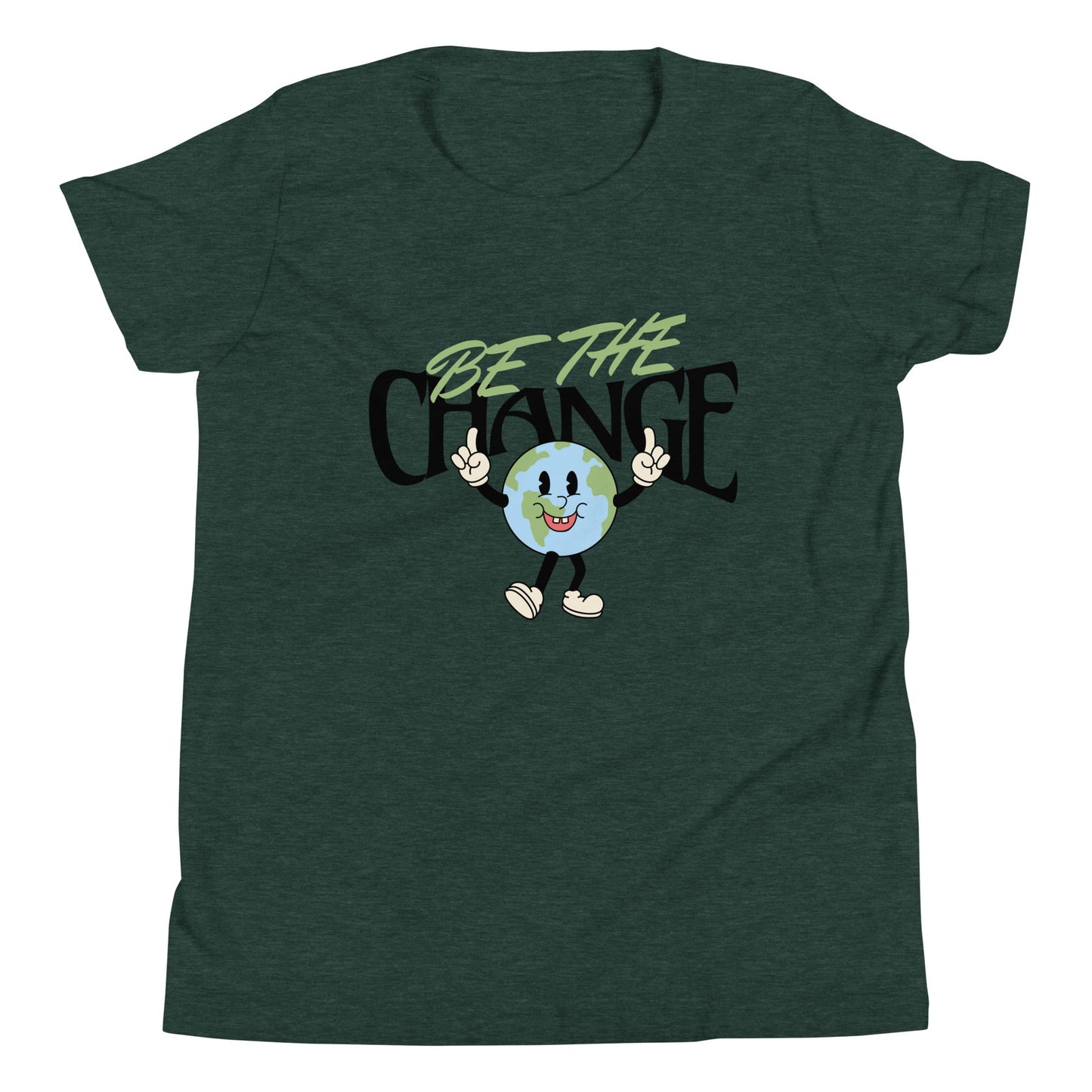 Youth 'Be the Change' World Design T-Shirt - Inspiring & Comfortable - Sublimegifts4u.com