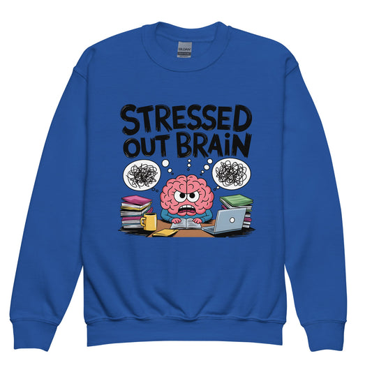 Youth Unisex "Stressed Out Brain" Sweatshirt | Fun & Cozy Wear - Sublimegifts4u.com