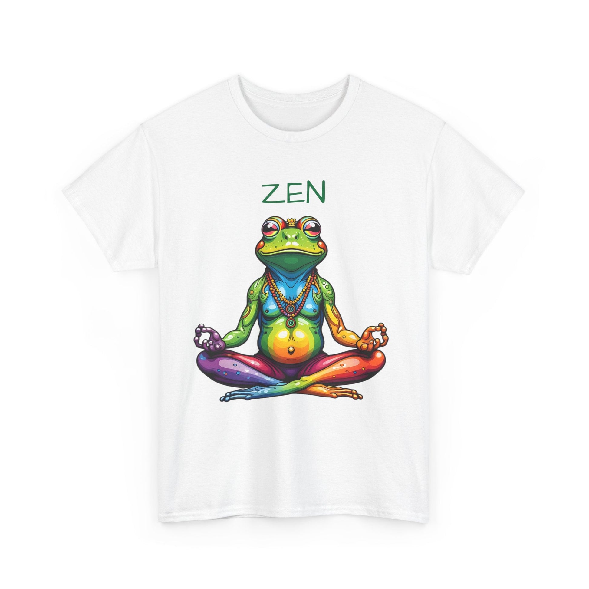 Zen Frog Meditation Tee for Women | Relaxed Fit Cotton Yoga Shirt - Sublimegifts4u.com