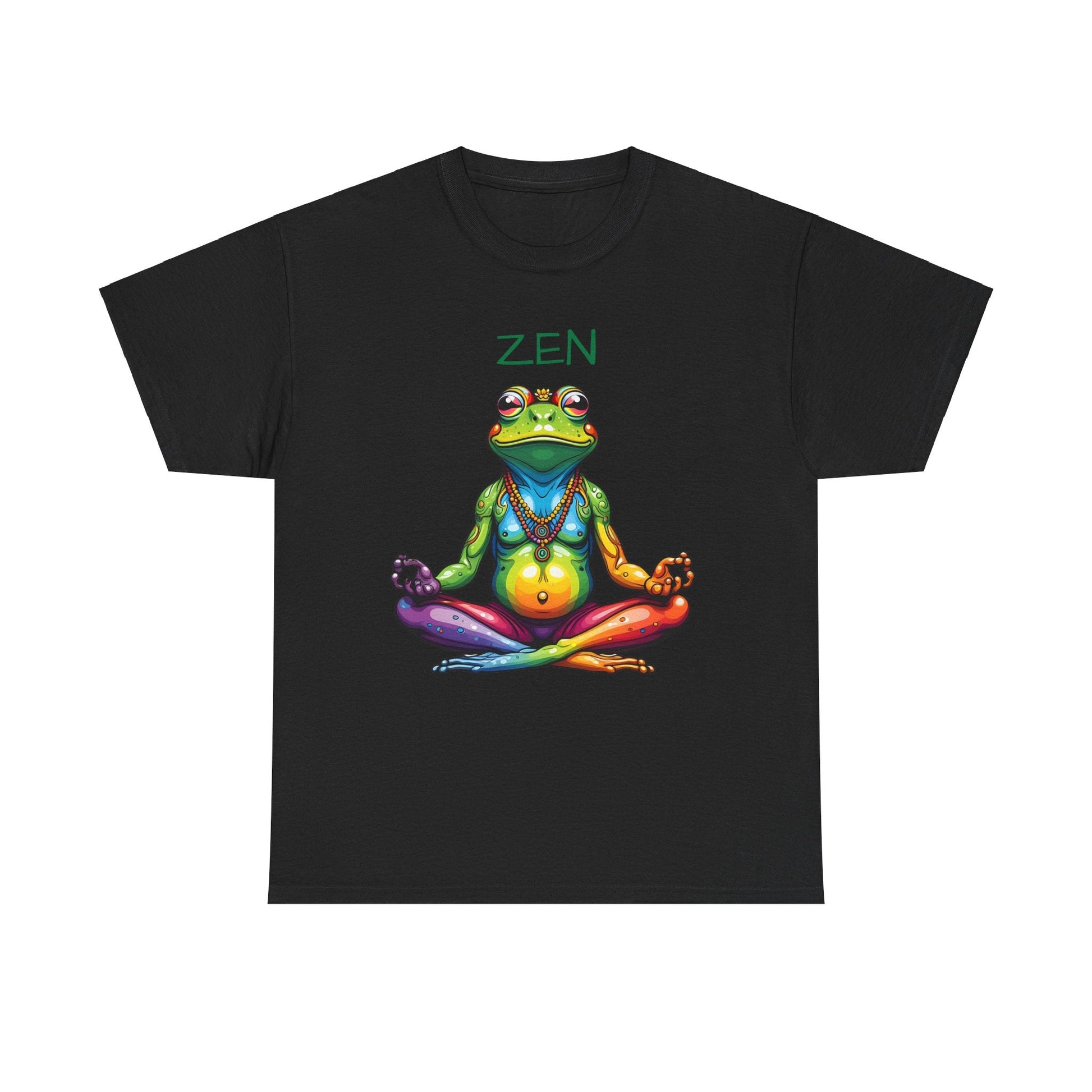 Zen Frog Meditation Tee for Women | Relaxed Fit Cotton Yoga Shirt - Sublimegifts4u.com