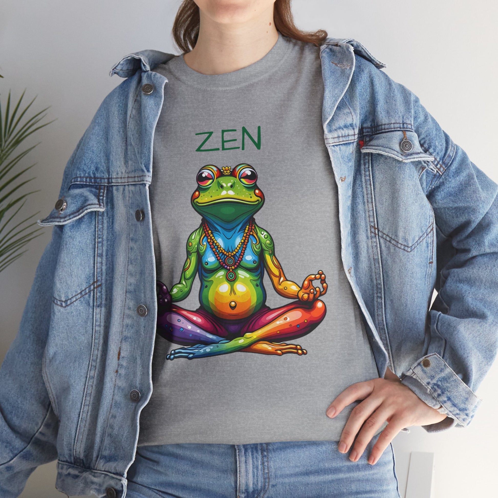 Zen Frog Meditation Tee for Women | Relaxed Fit Cotton Yoga Shirt - Sublimegifts4u.com