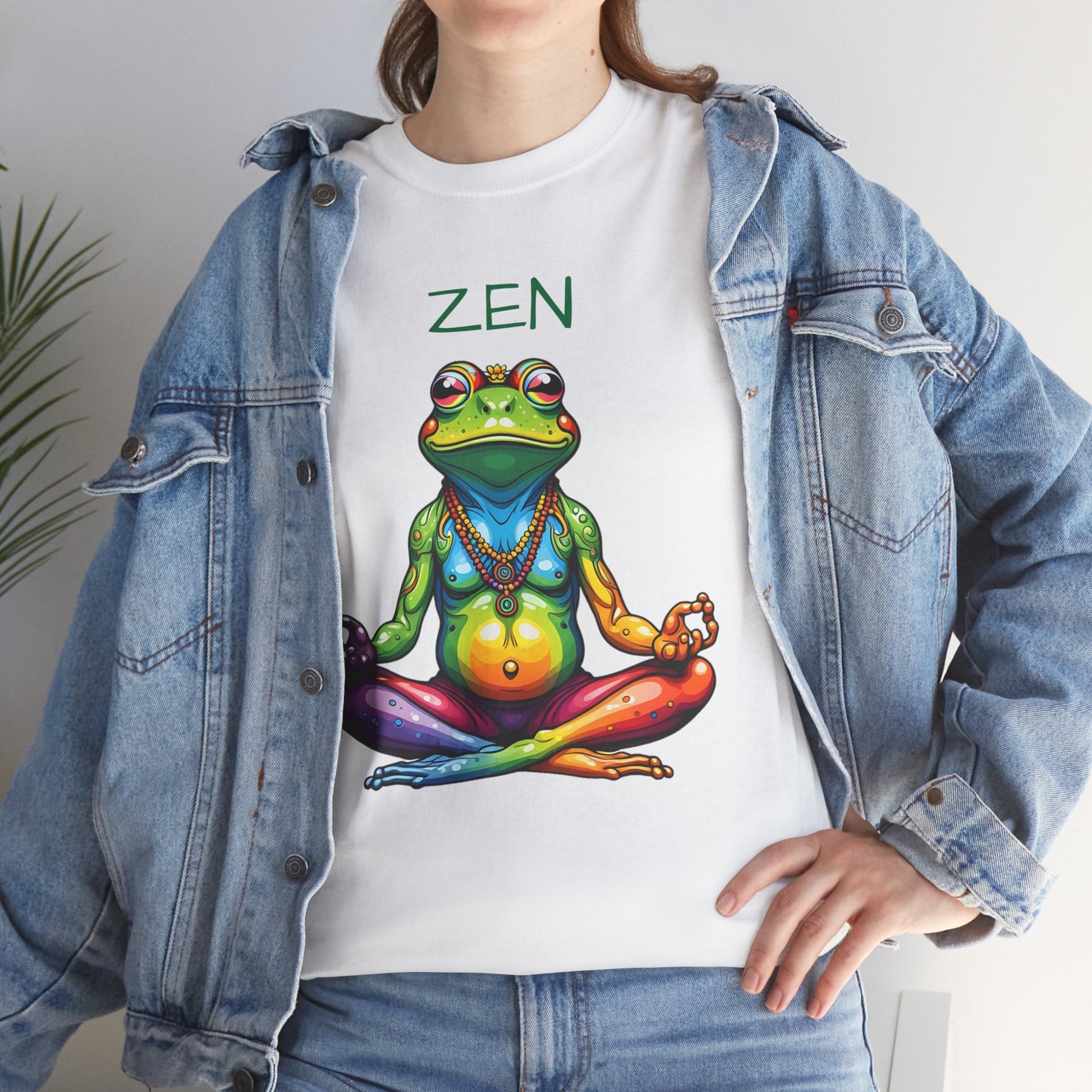 Zen Frog Meditation Tee for Women | Relaxed Fit Cotton Yoga Shirt - Sublimegifts4u.com