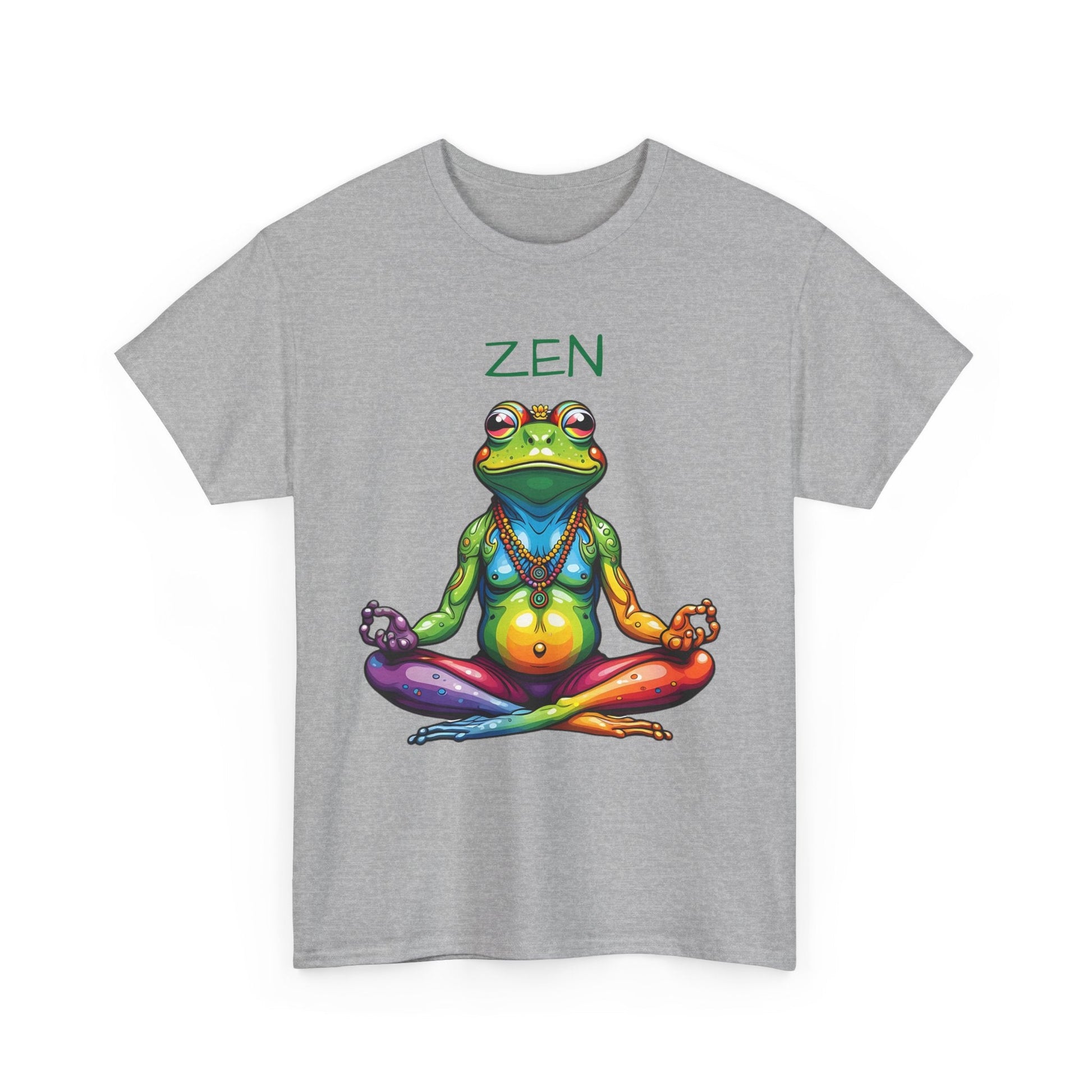 Zen Frog Meditation Tee for Women | Relaxed Fit Cotton Yoga Shirt - Sublimegifts4u.com